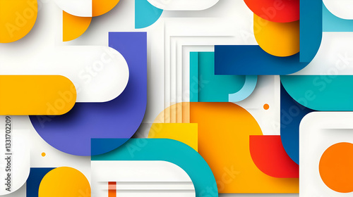 Colorful Geometric Shapes and Patterns for Modern Design Concepts