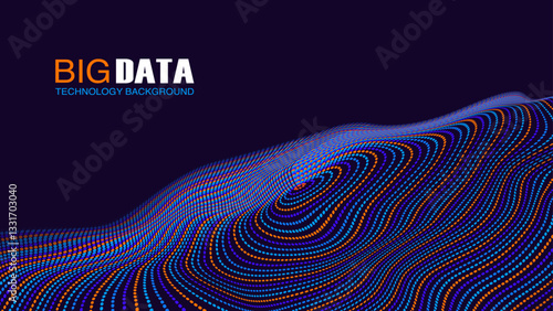 Cyber Big Data, AI, Deep Learning, and FinTech: Abstract Digital Circles of Particles and Futuristic Circular Sound Wave – Ideal for Brochures, Leaflets, and Backdrops for Innovation Tech Vector.