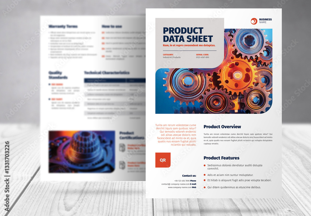 Product Specification Data Sheet Template Stock Template | Adobe Stock