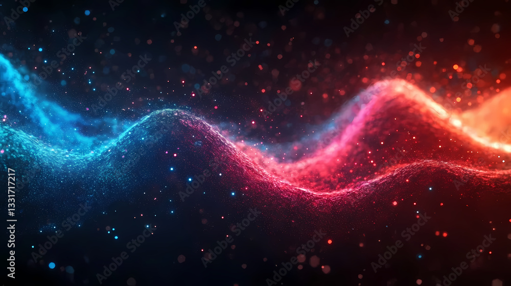 Abstract wave pattern in blue and red tones Abstract wave pattern in blue and red tones