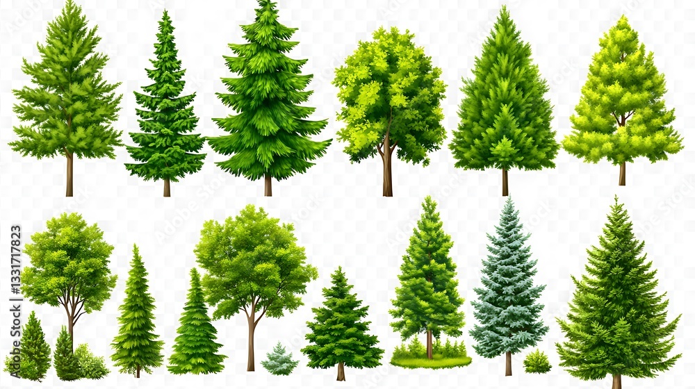 Forest trees, vector graphic, transparent background Forest trees, vector graphic, transparent background