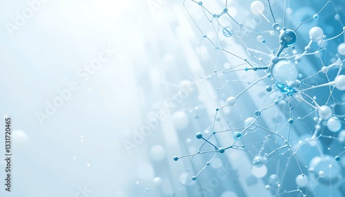 An Intricate Network Of Interconnected Molecules, A Mesmerizing Dance Of Light And Form In A Cool, Calming Blue Palette