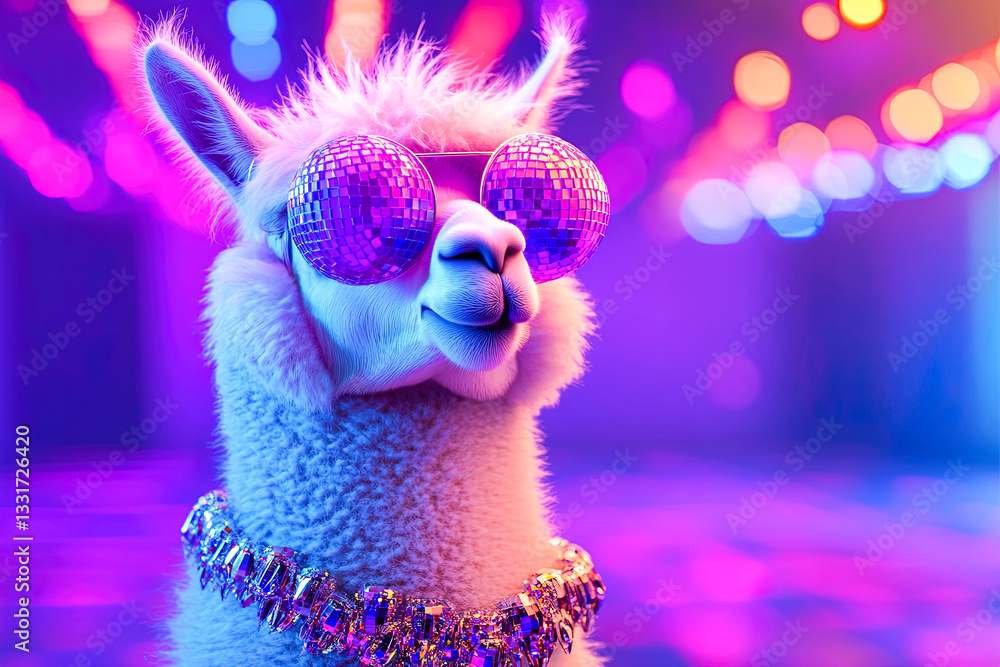 Fototapeta premium Glamorous Disco Llama