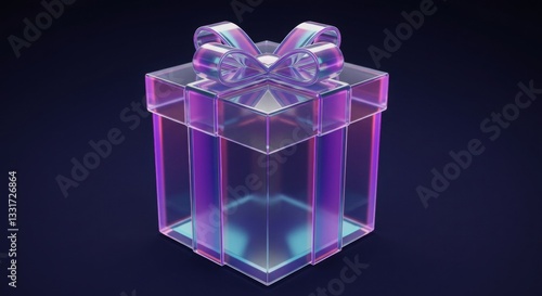 Stylish iridescent gift box.