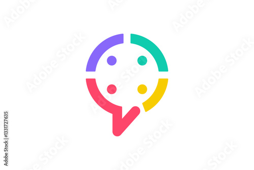 People family together human unity chat bubble logo