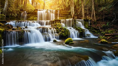 majestic waterfall fpv drone view