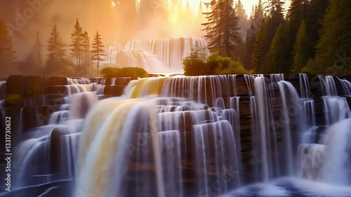 majestic waterfall fpv drone view