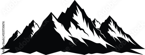 mountain range silhouette illustration, mountain icon