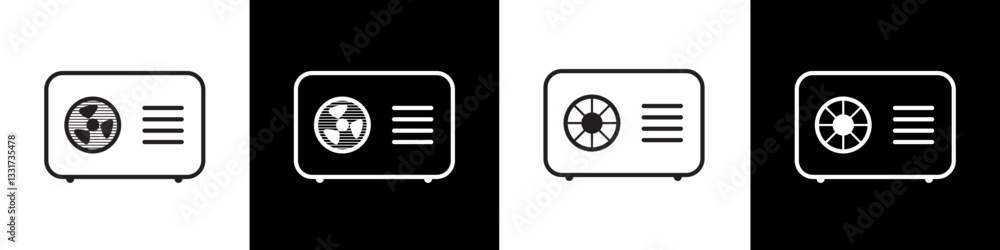 heat pump icon or air conditioner vector symbol. climate device