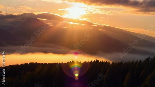 sunset in the mountains