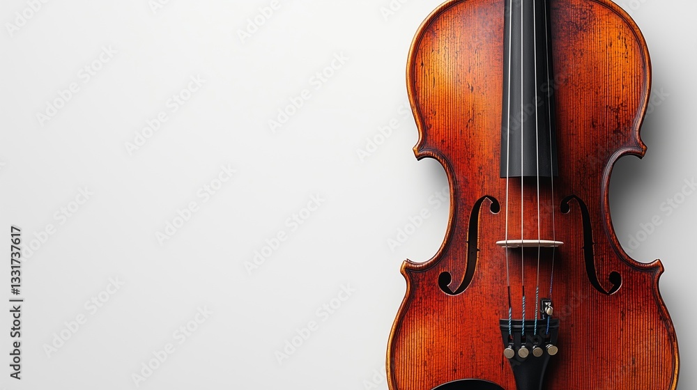Wooden violin isolated against a solid white background. Wooden violin isolated against a solid white background.