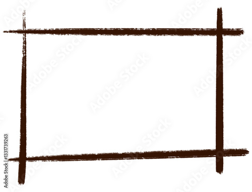  Hand drawn rectangle doodle border frame.