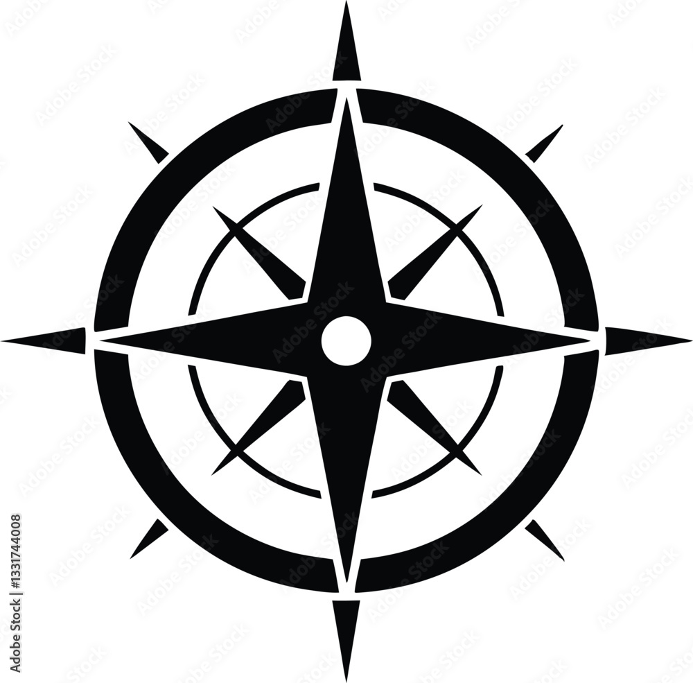 compass black silhouette vector, Simple compass silhouette compass black silhouette vector, Simple compass silhouette