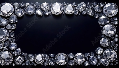 ダイヤモンド, 宝石, ジュエリー, ラグジュアリー, 高級, 光沢, 反射, 透明, クリスタル, 輝き, ブラック背景, エレガント, フレーム, 豪華, 精巧, 宝飾