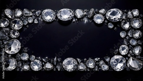 ダイヤモンド, 宝石, ジュエリー, ラグジュアリー, 高級, 光沢, 反射, 透明, クリスタル, 輝き, ブラック背景, エレガント, フレーム, 豪華, 精巧, 宝飾