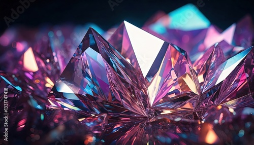 クリスタル, 宝石, ダイヤモンド, 輝き, 光沢, 透明, 反射, 高級, ラグジュアリー, エレガント, ジュエリー, 貴石, 煌めき, 紫, 青, ピンク