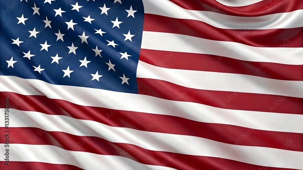 Naklejka premium United States Flag with Waving Texture and Patriotic Appeal