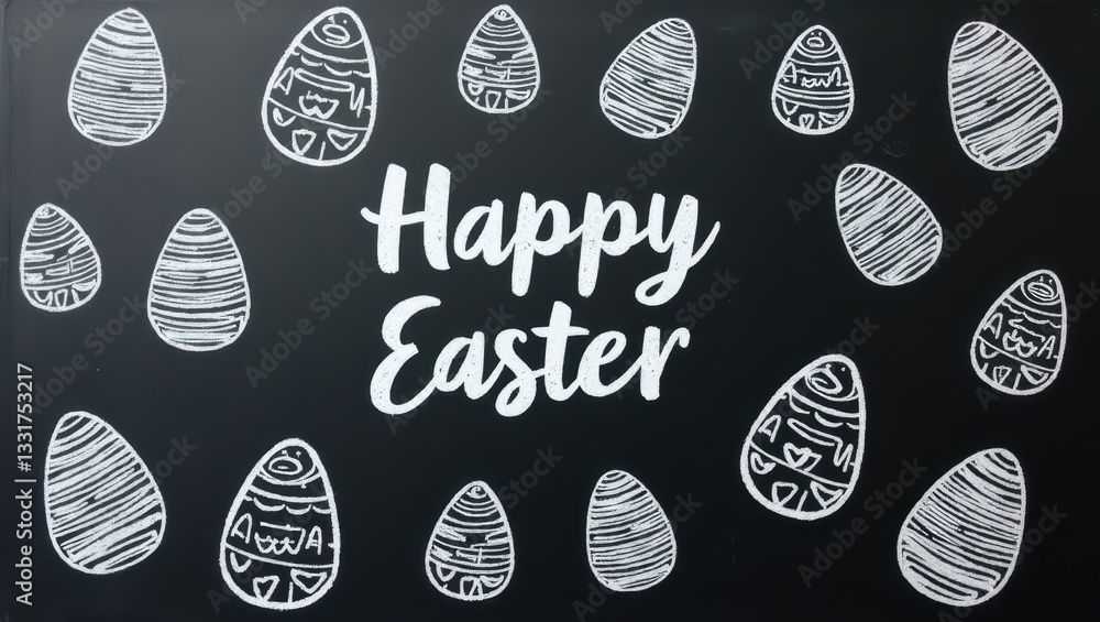 Happy easter day frame with cartoon paper eggs on page celebrating joyful spring environment Happy easter day frame with cartoon paper eggs on page celebrating joyful spring environment
