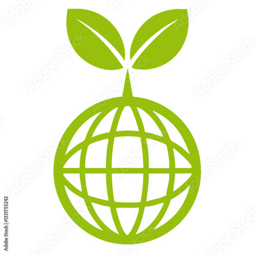Eco-Friendly Globe with Green Leaves Symbolizing Sustainability and Environmental Awareness