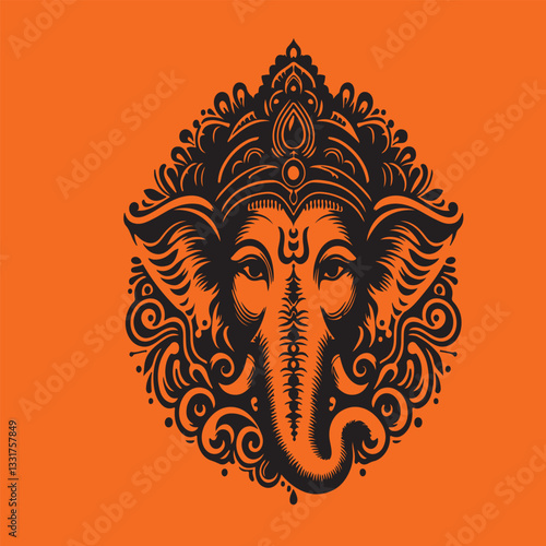 Ganesh vector illustration silhouette 