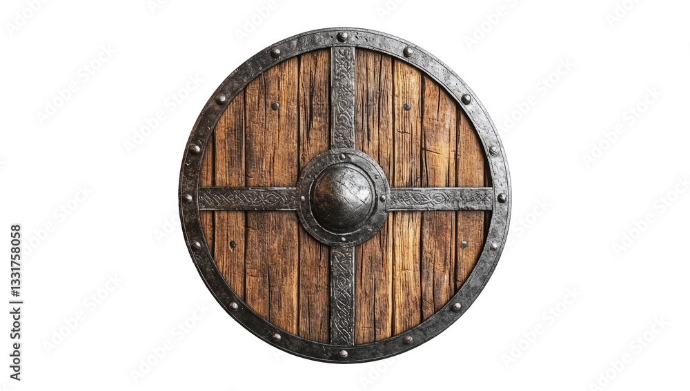 Fototapeta premium Round shield with crest isolated on transparent background