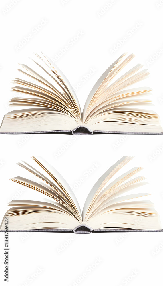 Fototapeta premium Two open books, showcasing pages