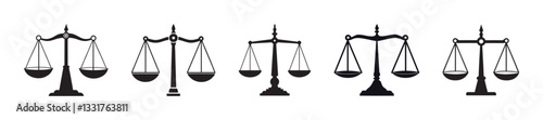 scale icon set, scale vector illustrations on white background 