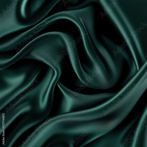 Wallpaper Mural Luxurious emerald green silk draped in flowing folds Torontodigital.ca