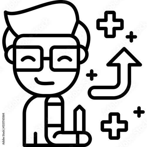 Positive Thinking Icon Vector Element