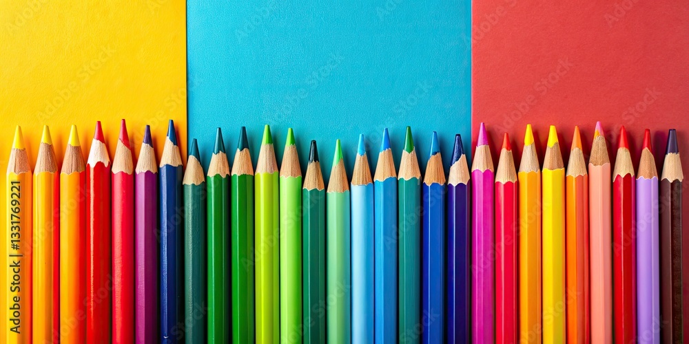 Back-to-School Essentials: Colorful Pencils on Bright Background for Creative Learning and Fun Stationery Inspiration Back-to-School Essentials: Colorful Pencils on Bright Background for Creative Learning and Fun Stationery Inspiration