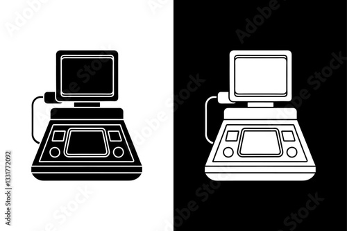 Medical Ultrasonic Machine Silhouette High-Resolution Vector Illustration.