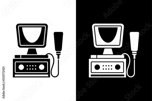 Ultrasound Machine Silhouette Clean and Professional Vector Icon.