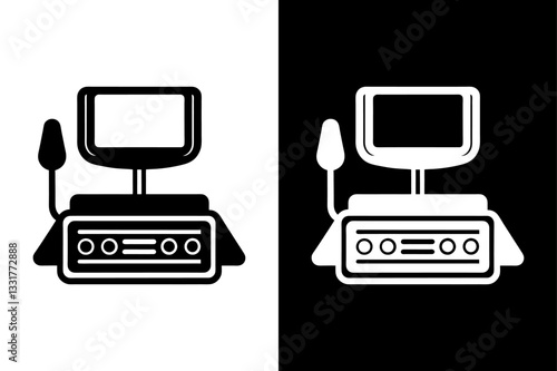 Ultrasound Machine Silhouette Clean and Professional Vector Icon.