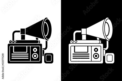 Ultrasonic Device Silhouette Vector Icon Black and White Design.