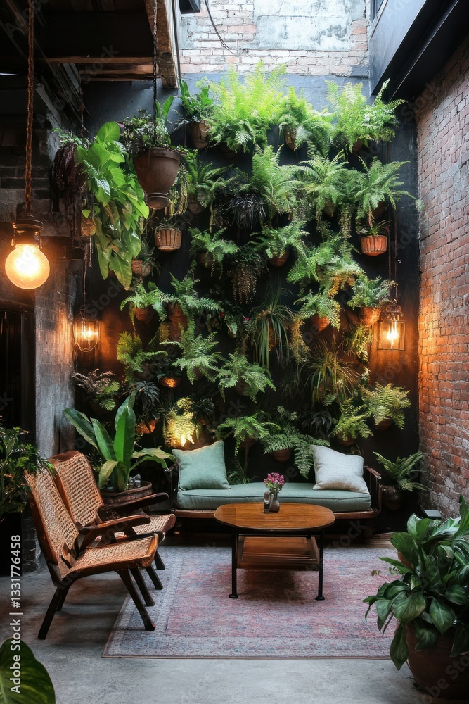 Obraz premium Rustic indoor garden lounge