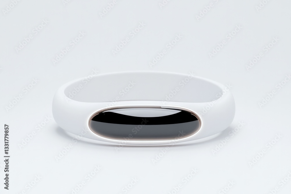 Sleek white device with smooth surface and oval opening for enha