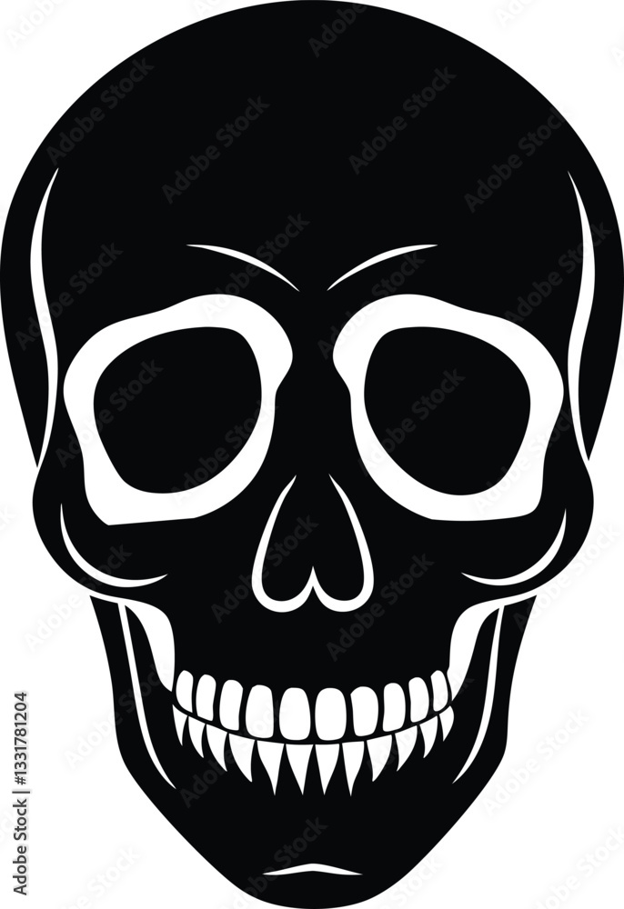 Fototapeta premium A skull with a skull and a black background with blotches