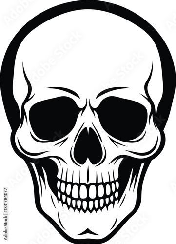 A skull with a skull and a black background with blotches