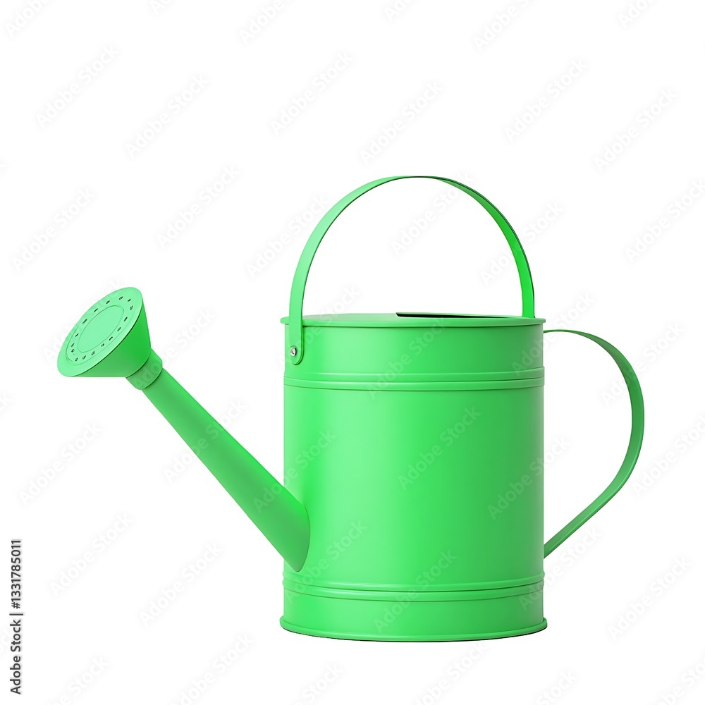 A Cheerful Lime Green Watering Can Ready To Nurture New Life And Vibrant Gardens, Against A Clean White Backdrop A Cheerful Lime Green Watering Can Ready To Nurture New Life And Vibrant Gardens, Against A Clean White Backdrop