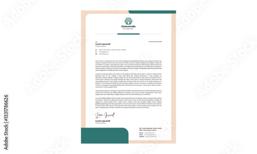 Clean corporate letterhead template design, Modern letterheads design template, Professional company letterheads template for business and project.