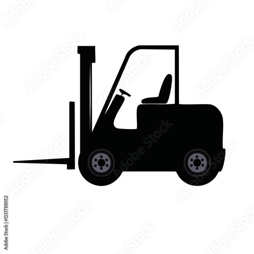 forklift truck silhouette vector icon design