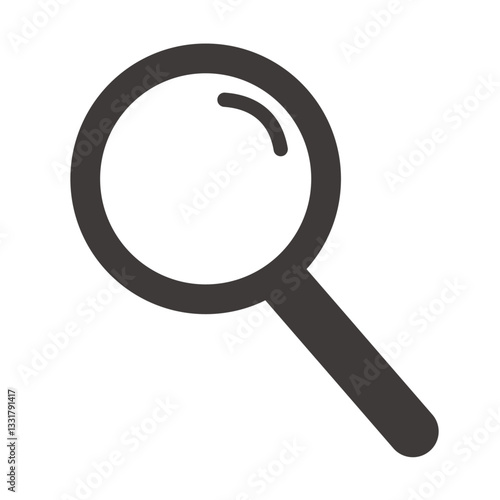 虫めがねのシルエットイラスト：調査・研究のベクター素材 - Magnifying Glass Silhouette Illustration: Research and Study Vector Material