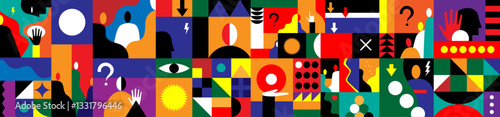 Modern people social issues abstract background , vector illustration design element