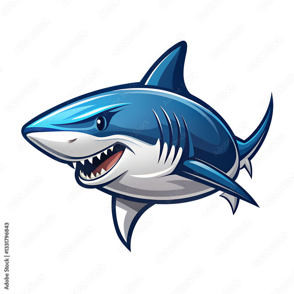 shark cartoon isolated on white shark cartoon isolated on white