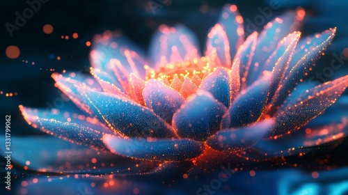 Enchanted Lotus: An enchanting depiction of a luminous lotus flower, emanating a soft, ethereal glow, suggesting serenity, beauty, and the delicate balance of nature.