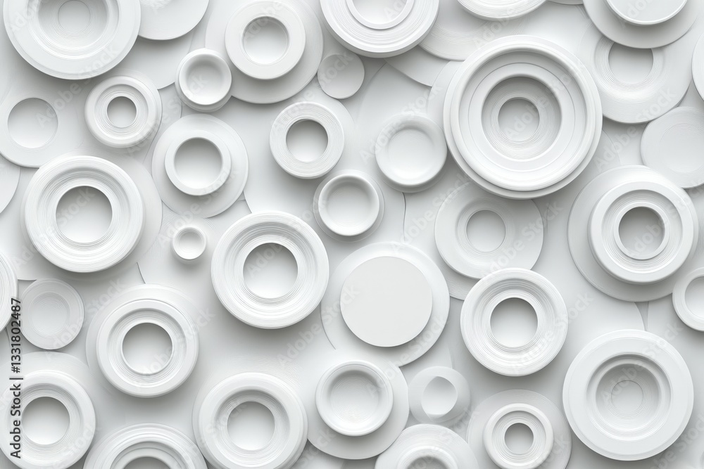 Innovative design featuring an array of white circular patterns on a smooth surface in a modern interior setting Innovative design featuring an array of white circular patterns on a smooth surface in a modern interior setting