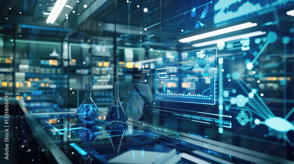 High-Tech Laboratory with Digital Interfaces and Equipment High-Tech Laboratory with Digital Interfaces and Equipment