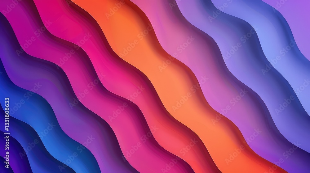 Obraz premium Vibrant Wavy Patterns in Gradient Colors for Modern Design