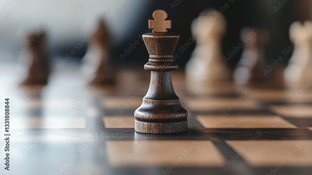 a close-up shot of a chess king on the chessboard. a close-up shot of a chess king on the chessboard.