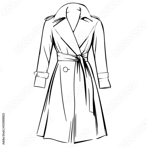 Stylish Trench Coat Illustration